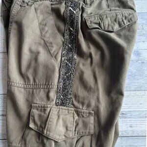 Joie Embellished Cargo Pants Fatigue Army Olive Green Revolve Size 8